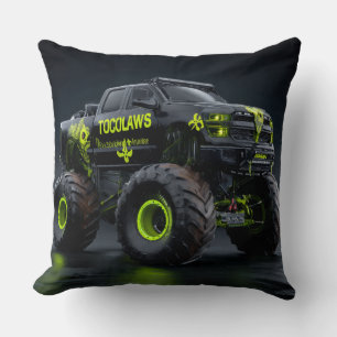 Coussin Monster Truck Toxic Bio-Armure - Cyber Néon Vert