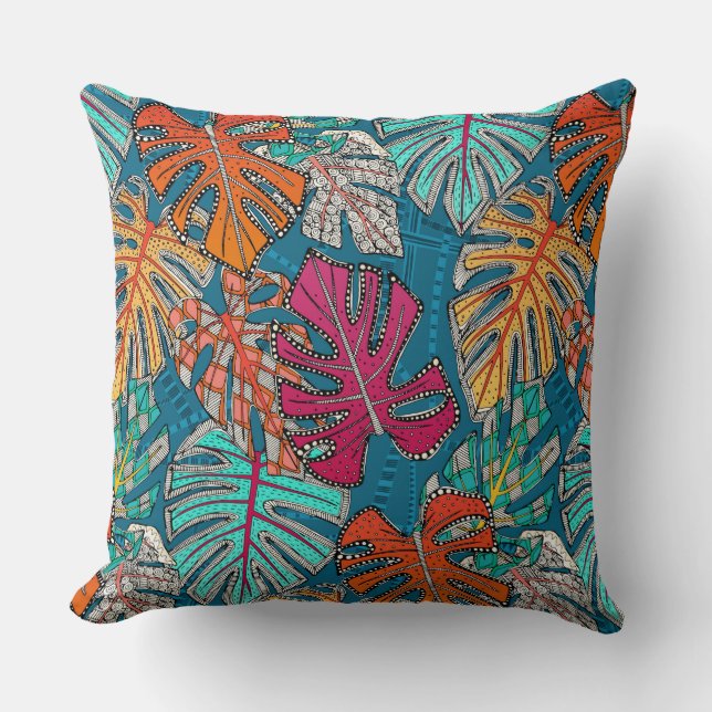 Coussin monstère deliciosa paon (Recto)