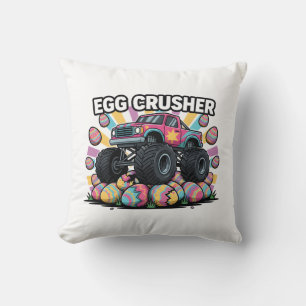 Coussin Monstre drôle de camion de Pâques qui écrase les œ