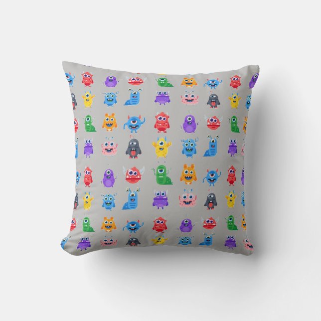 Coussin Monstres de dessins animés mignons (Recto)
