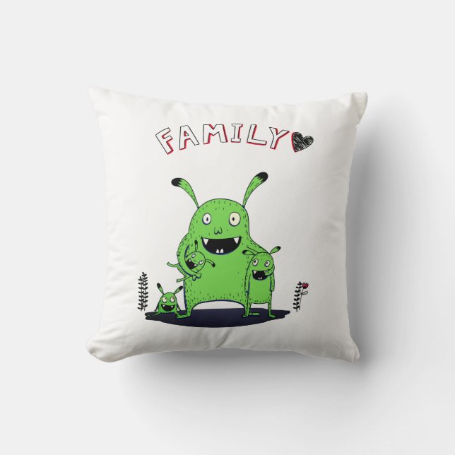 Coussin Monstres de famille (Recto)