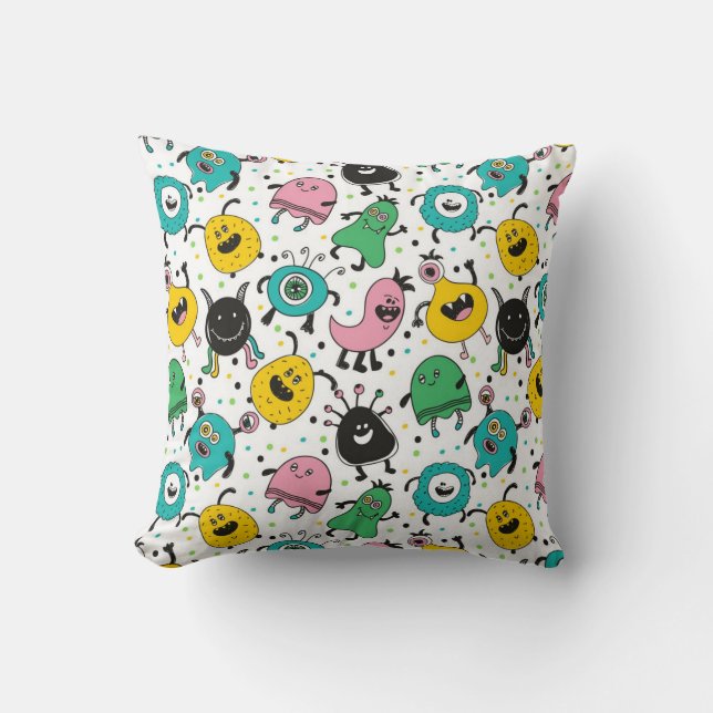 Coussin Monstres Mignons Et Amusants (Recto)