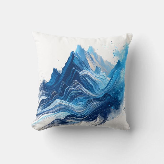 Coussin Montagne bleue (Recto)