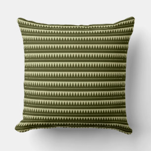 Coussin Montagnes Aztèques - Dk Olive sur Lt Khaki