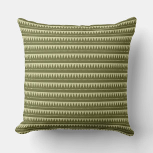 Coussin Montagnes Aztèques - Dp Olive sur Lt Khaki