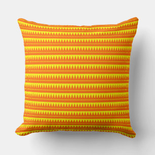Coussin Montagnes Aztèques - Orange avec Jaune