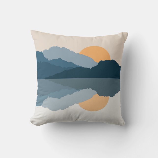 Coussin Montagnes bleues reflétées dans le lac (Recto)
