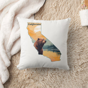 Coussin Montagnes de Californie en contour