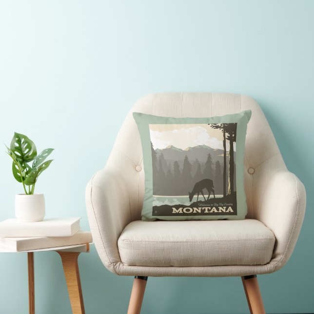 Coussin Montana | Bienvenue dans Big Sky Country (Chaise)