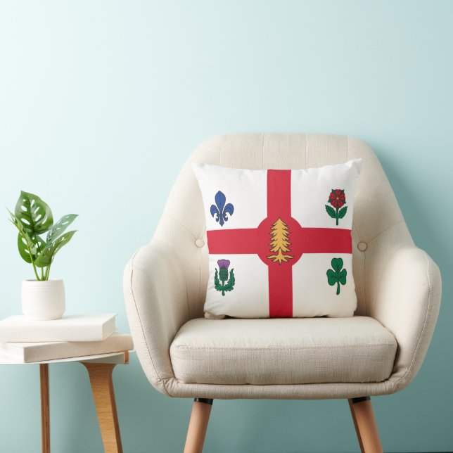 Coussin Montreal, Canada Flag American MoJo Pillow (Chaise)