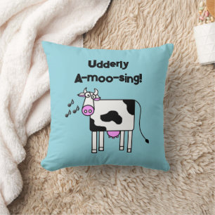 Coussin Moo-chantante chantante moderne Pun de vache conce
