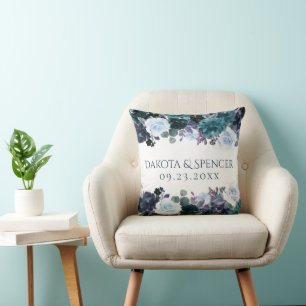 Coussin Moody Boho Turquoise Turquoise Floral Garland Ma