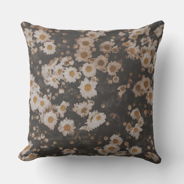 Coussin Moody Daisy Drift Throw Pillow (Recto)