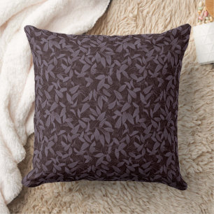 Coussin Moody Modern Chic Feuille Botanique foncée violet