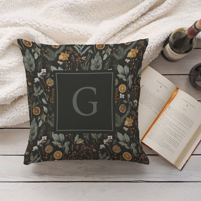 Coussin Moody Winter Botanogramme Noël (Créateur téléchargé)