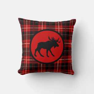 Coussin Moose Rouge Woodside Imprimer