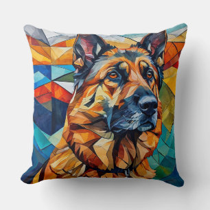 Coussin 🐶 Mosaïque Chien Berger Allemand Style Maison Cos