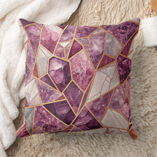Coussin Mosaïque d'Améthyste – Verre Brisé - Violet