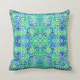 Coussin Mosaïque de turquoise de mandala
