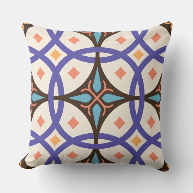 Coussin Mosaïque décorative céramique Ornate Carreaux Moti (Recto)