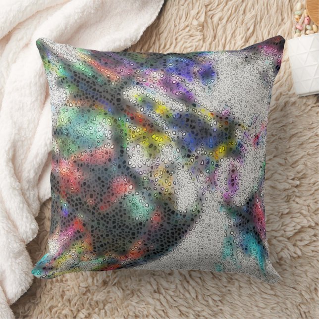Coussin Mosaïque, éclats polies sur tachés couleur brille (Couverture)