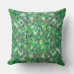 Coussin Mosaïque en triangles verdâtres avec dégradé
