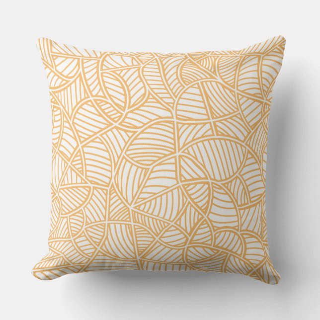 Coussin Mosaïque feuille aléatoire pâle orange (Recto)