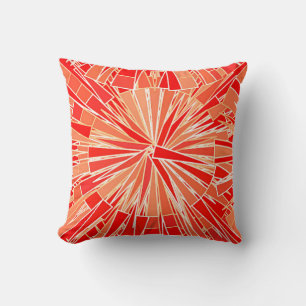Coussin Mosaïque géométrique moderne, Coral Orange