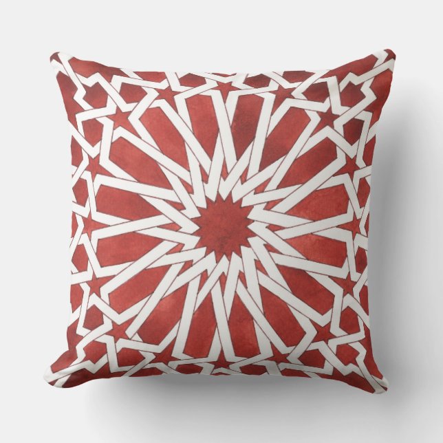 Coussin Mosaïque marocaine rouge ALCAZAR (Recto)