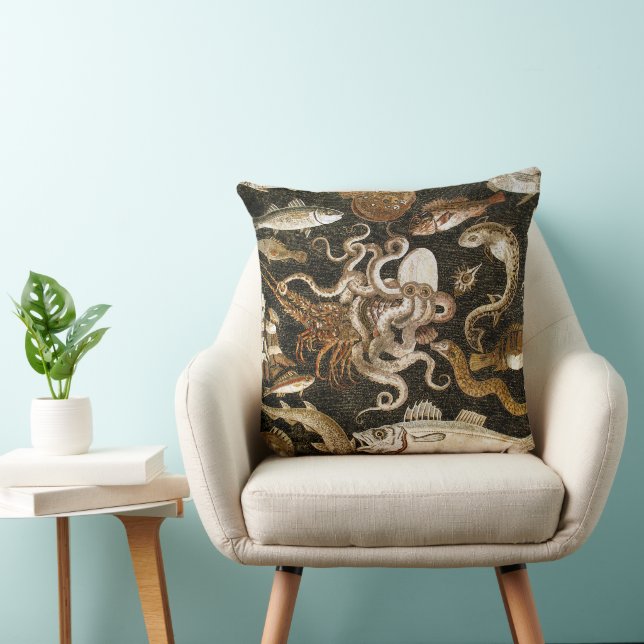Coussin Mosaïque romaine antique Pompéi Sea Life Mosaïque  (Chaise)