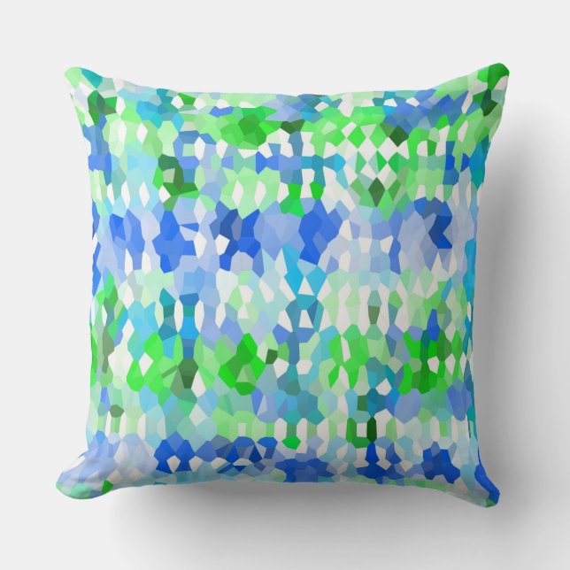 Coussin Mosaïques bleue et verte (Recto)