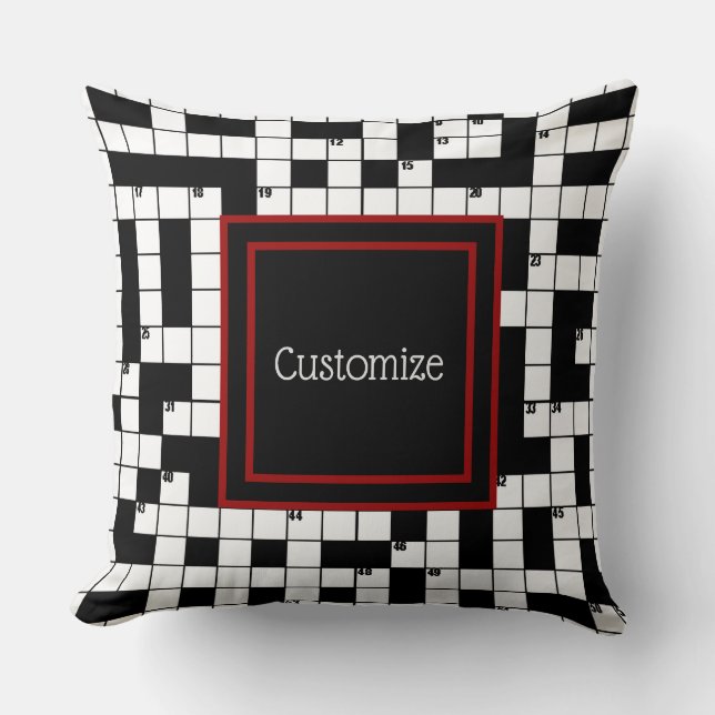 Coussin Mot-clé Motif de grille de mots croisés Lancer l'o (Recto)