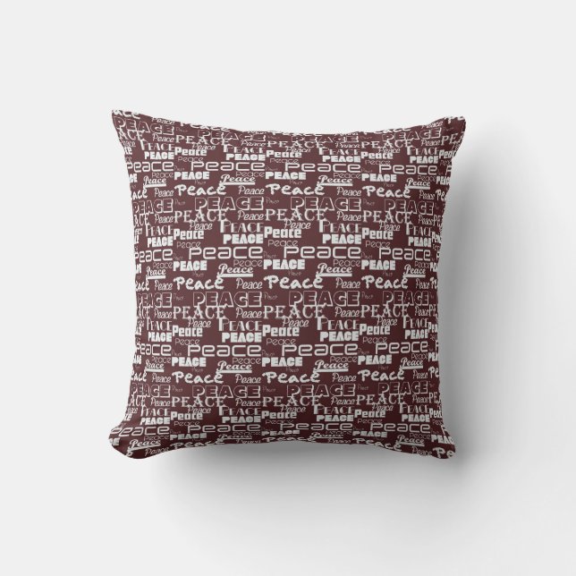 Coussin Mot de Paix Art Rouge (Recto)