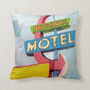 Coussin Motel de Phoenix d'aquarelle