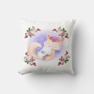 Coussin Mother Fox Hug Baby Bunny