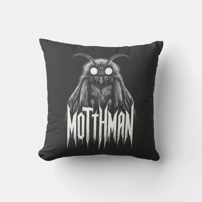 Coussin Mothman Cryptid Horror Gothic Paranormal Creature  (Recto)