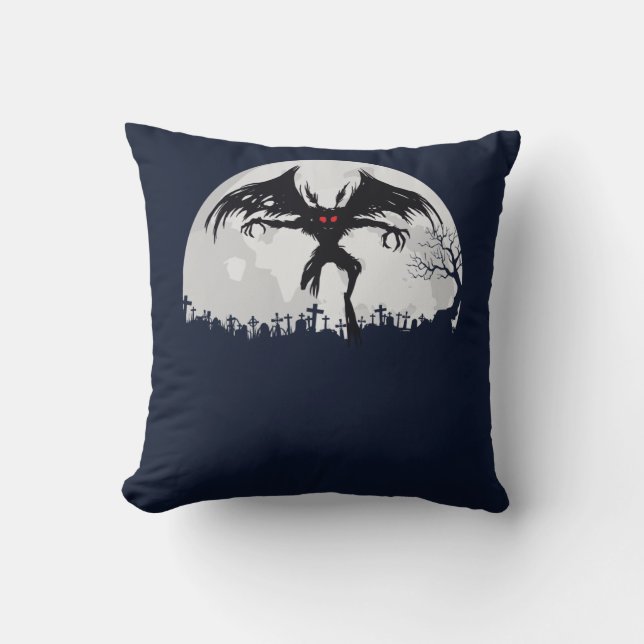 Coussin Mothman Moon Cryptid Point Agréable Cadeau (Recto)