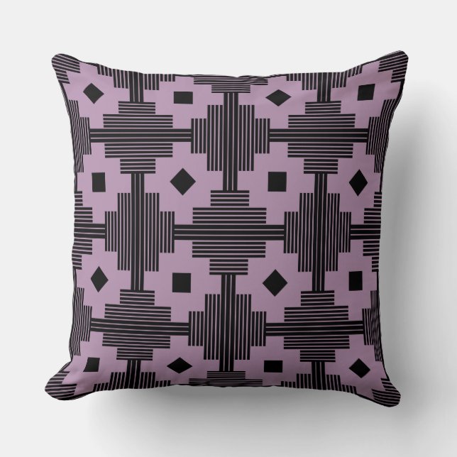 Coussin Motif 061214 - Noir avec Mauve b38fb1 (Recto)