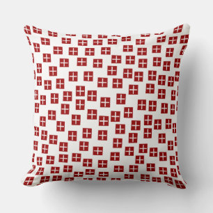 Coussin Motif 270715 - Rouge et blanc rubis