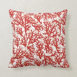 Coussin Motif 2 de corail rouge
