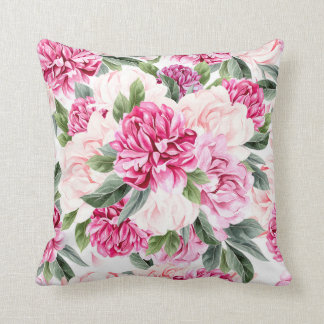 Coussin Motif 2 de pivoine d'aquarelle