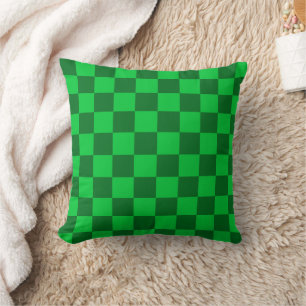 Coussin Motif à carreaux bicolore vert