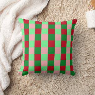 Coussin Motif à carreaux de Noël contemporain 