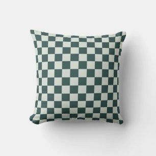 Coussin Motif à carreaux en mousse vert forêt