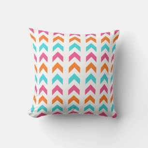 Coussin Motif à flèches géométriques moderne rose, orange 