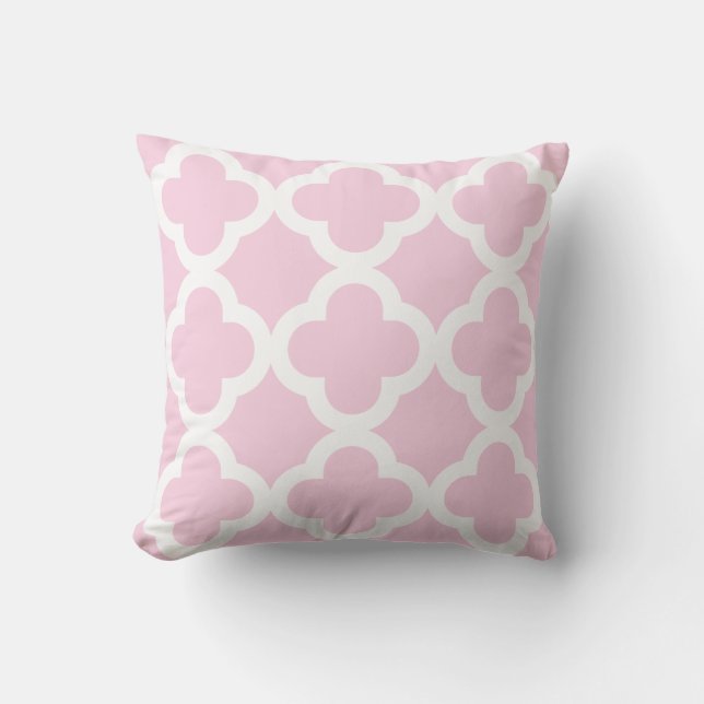 Coussin Motif à la mode en pastel rose de trèfle (Recto)
