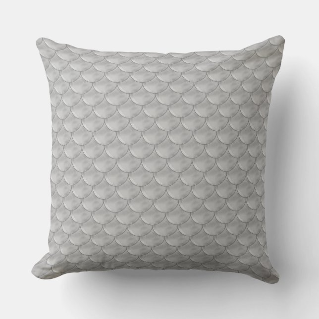 Coussin Motif à l'échelle de l'échelle de la sirène gris a (Recto)