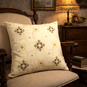 Coussin Motif à médaillons alternés vintage