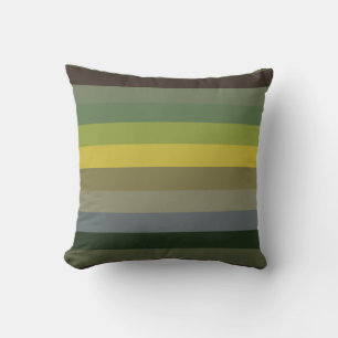 Coussin Motif à rayures rétro vintage avocat & olive