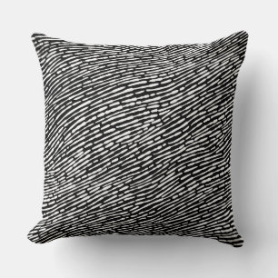 Coussin Motif Abstrait 140523 - Blanc sur noir